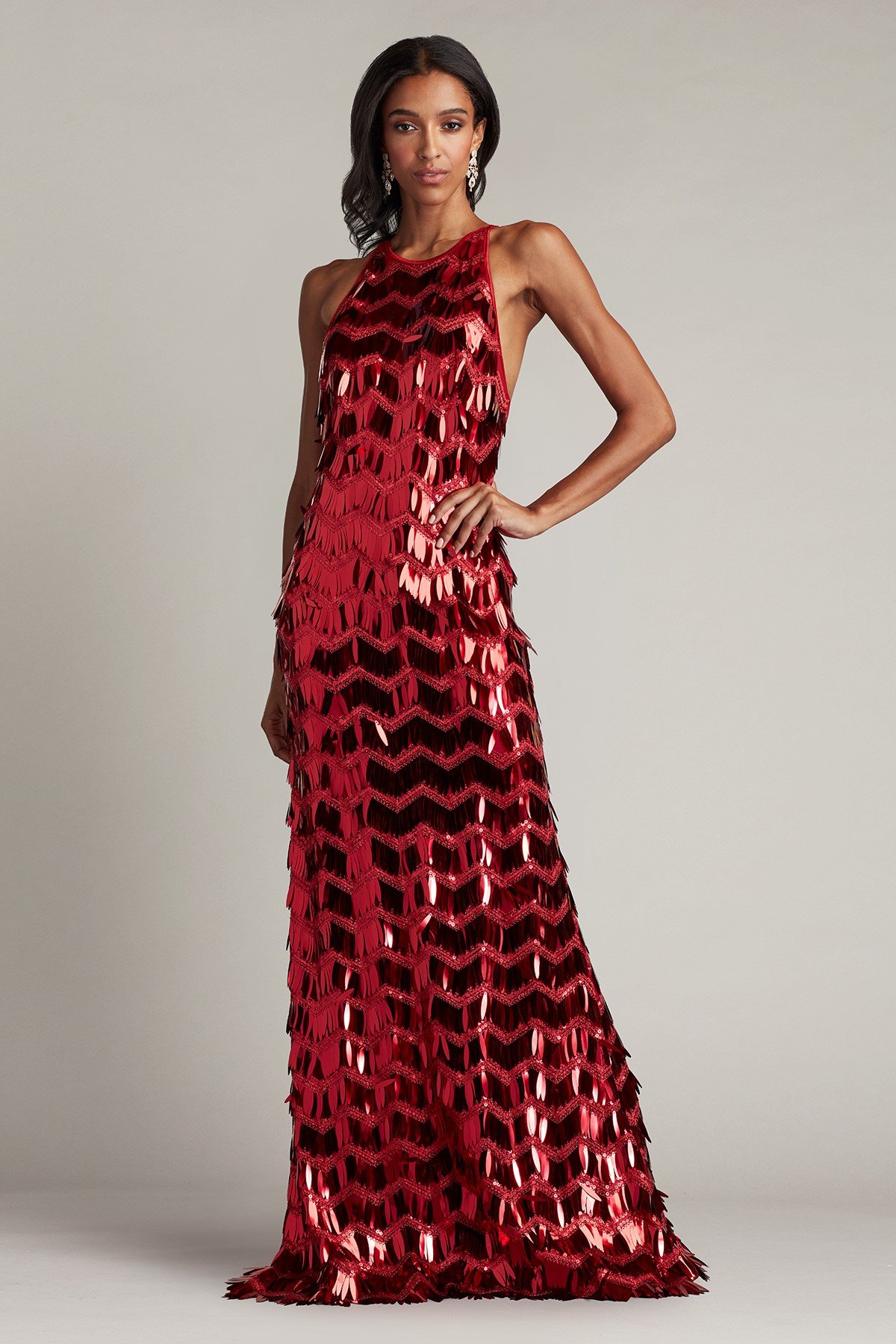 Tadashi shoji fringe dress store
