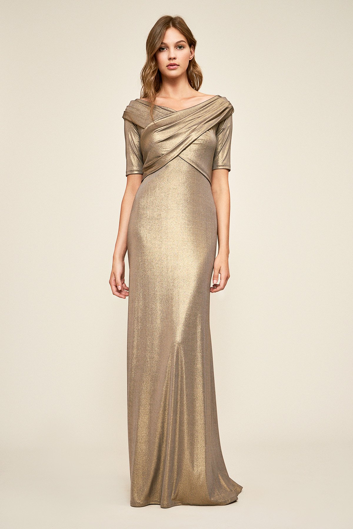 Tadashi shoji deals gold gown