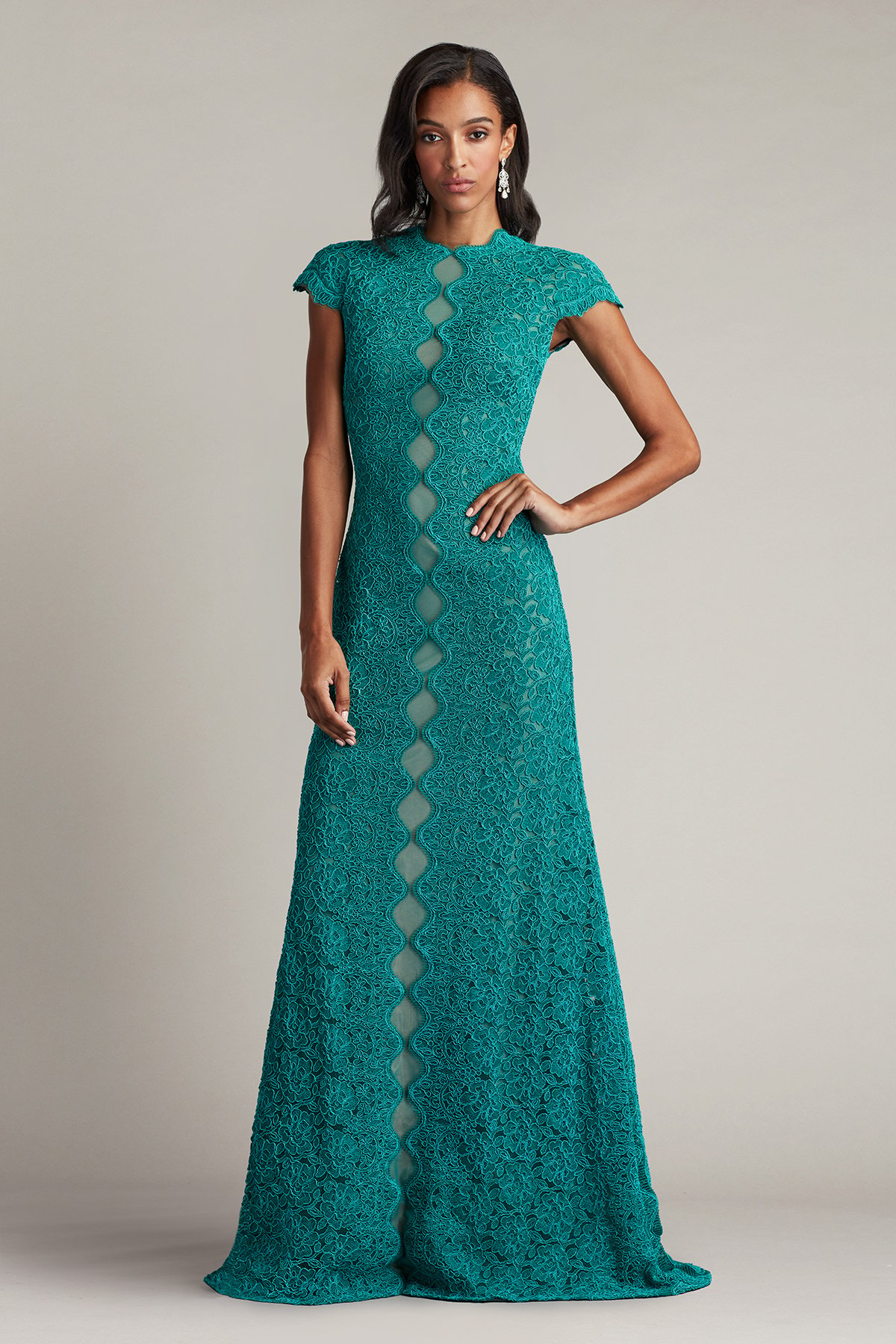 Etters Scalloped Illusion Gown