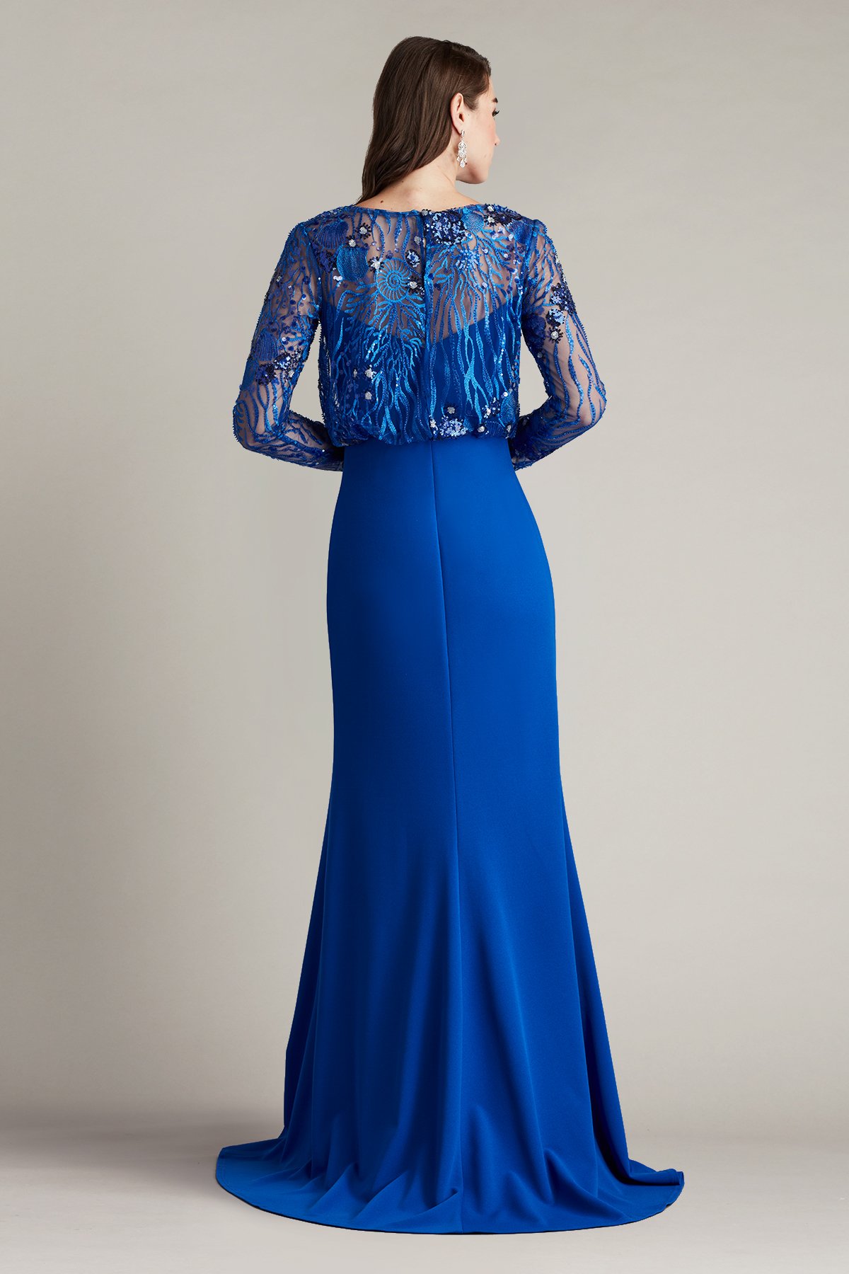 Garnet Sequin Embroidered Blouson Gown
