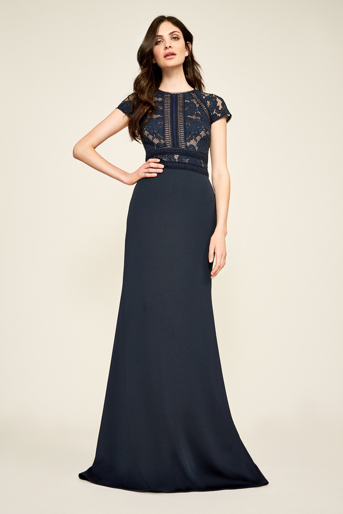 Tadashi Shoji - Stana Lace Neoprene Gown - PETITE