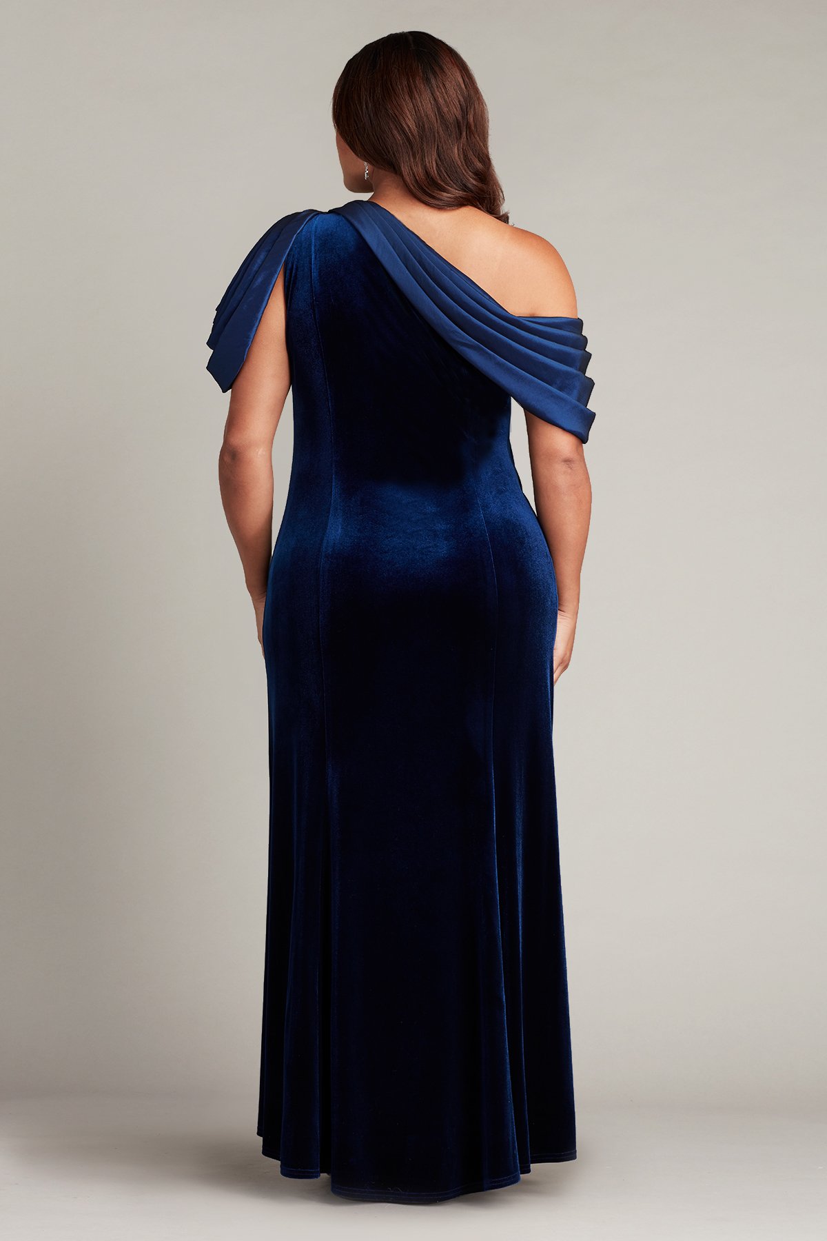 Copley Shoulder Drape Velvet Gown - PLUS SIZE
