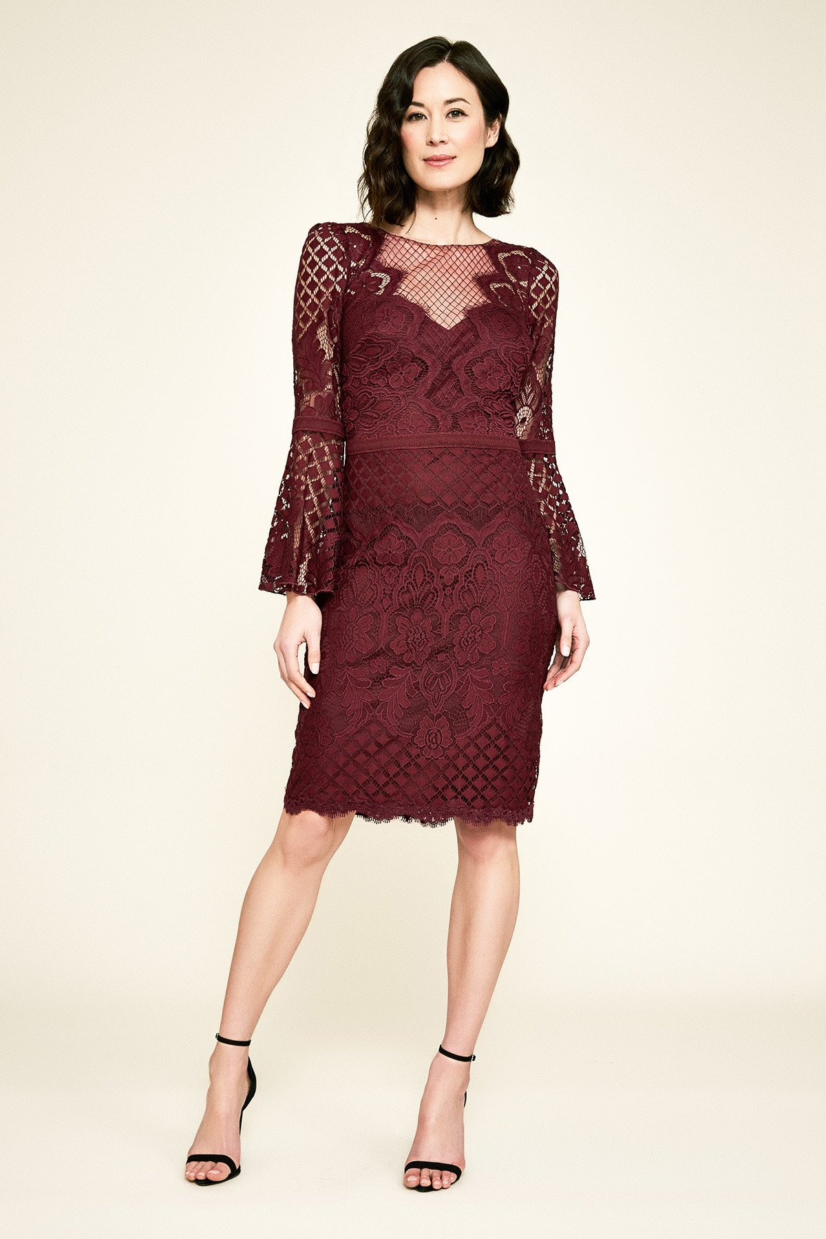 Tadashi shoji hotsell burgundy dress