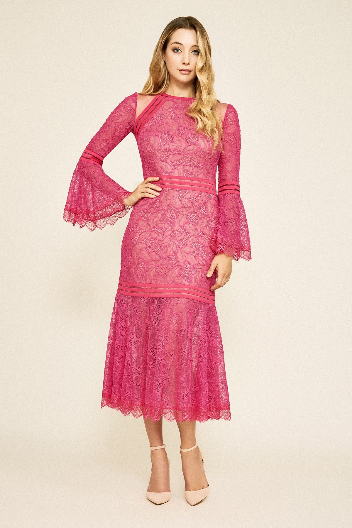 Tadashi Shoji - Geena Bell Sleeve Lace Dress