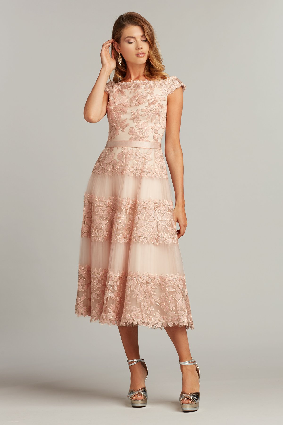 Floral tea length dress top