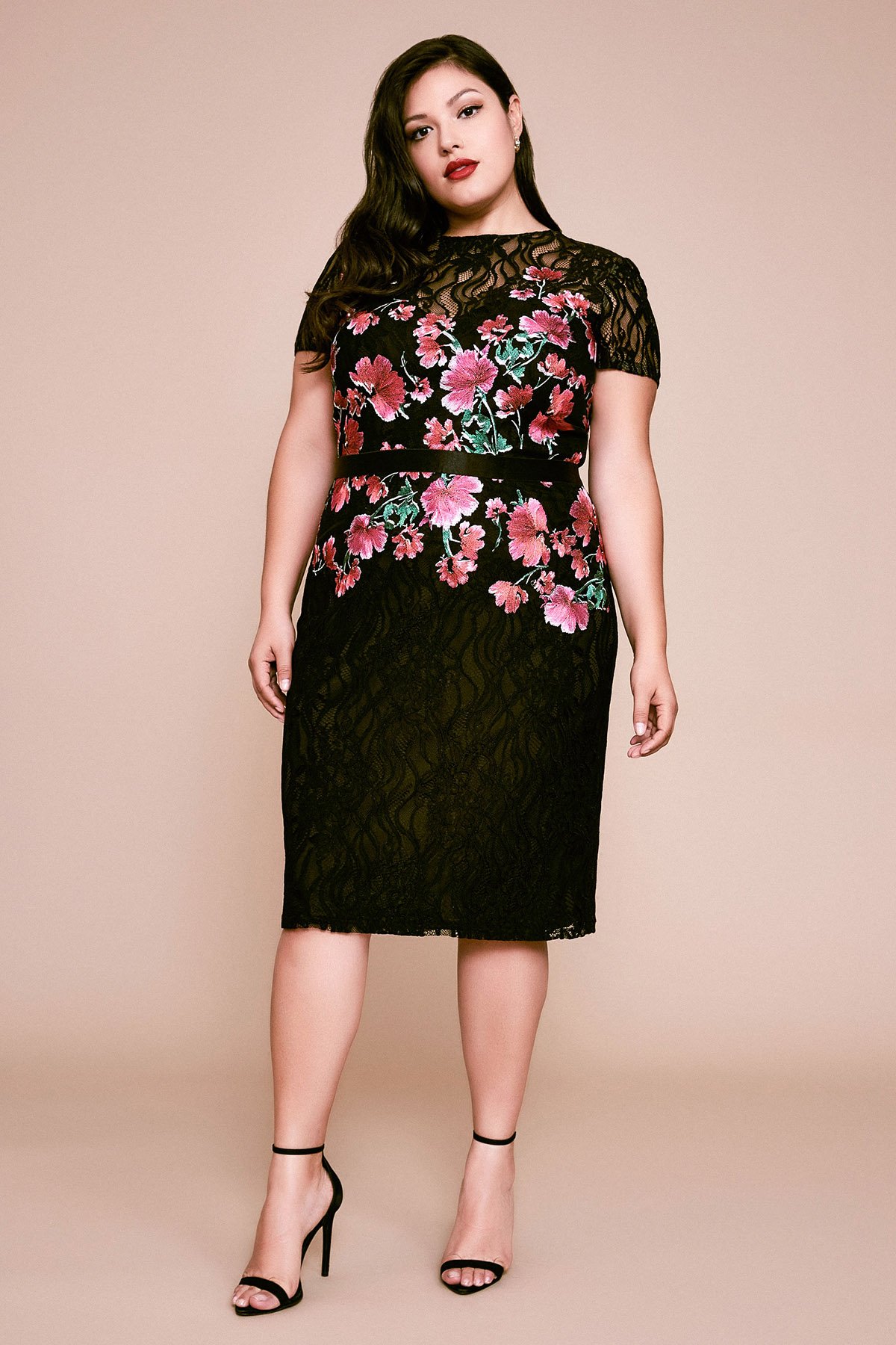 Tadashi Shoji - Seda Floral Embroidered Dress - PLUS SIZE