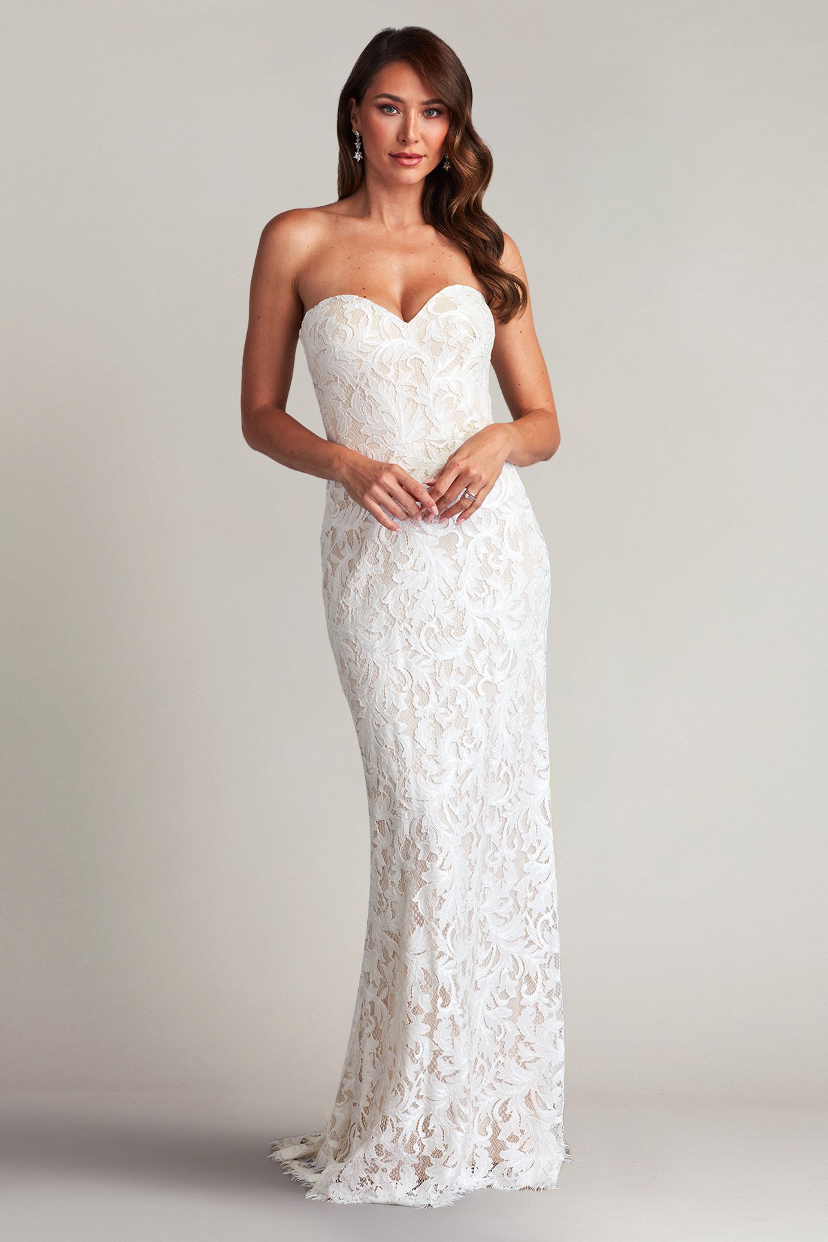 Tadashi shoji lace sweetheart neck gown new arrivals