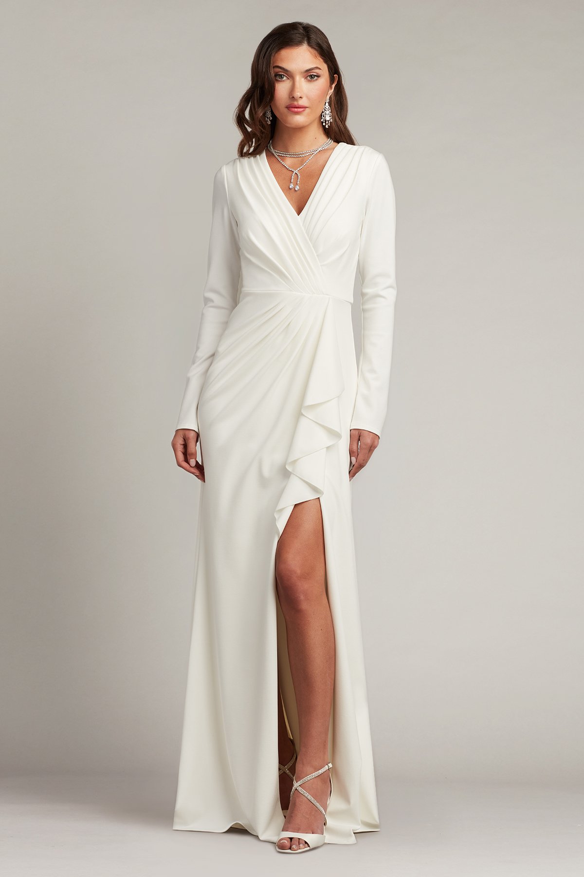 Kleiman Cascading Drape Gown Tadashi Shoji