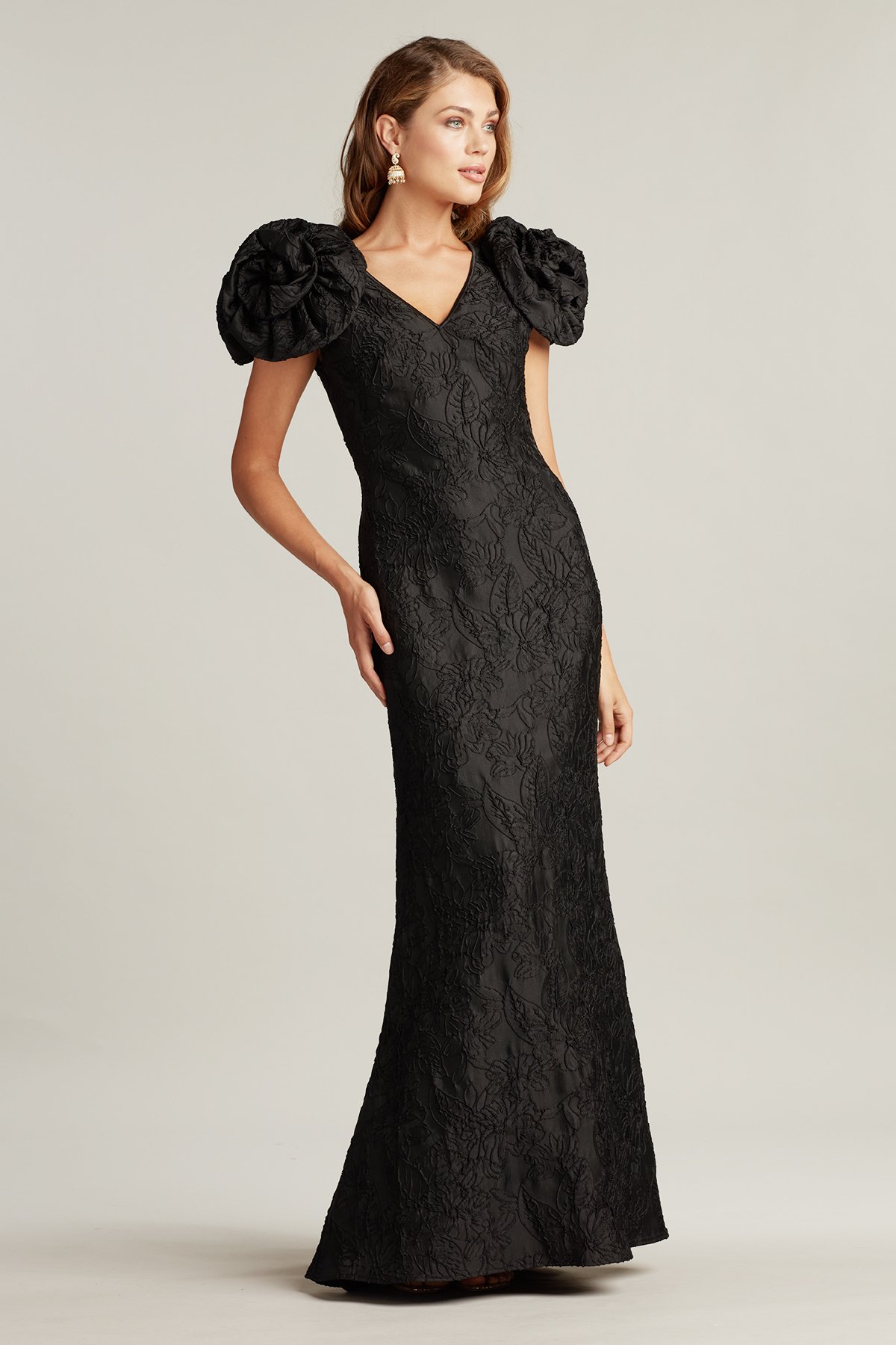 Sachar Rosette Sleeve Gown Sachar Rosette Sleeve Gown