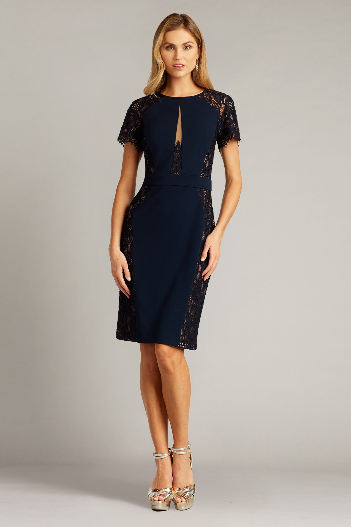 Lace outlet panel dress
