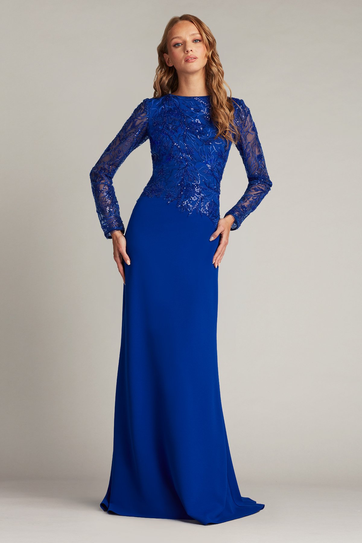 Ren Bead Embroidered Crepe Gown