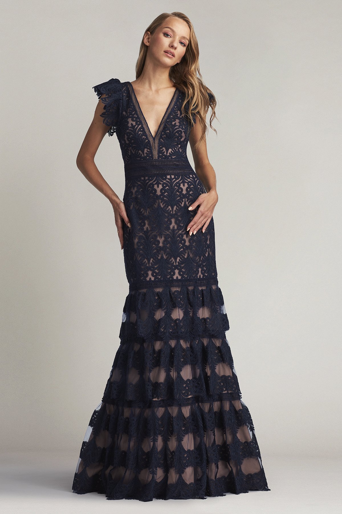 Rhone Tiered Embroidered Tulle Gown