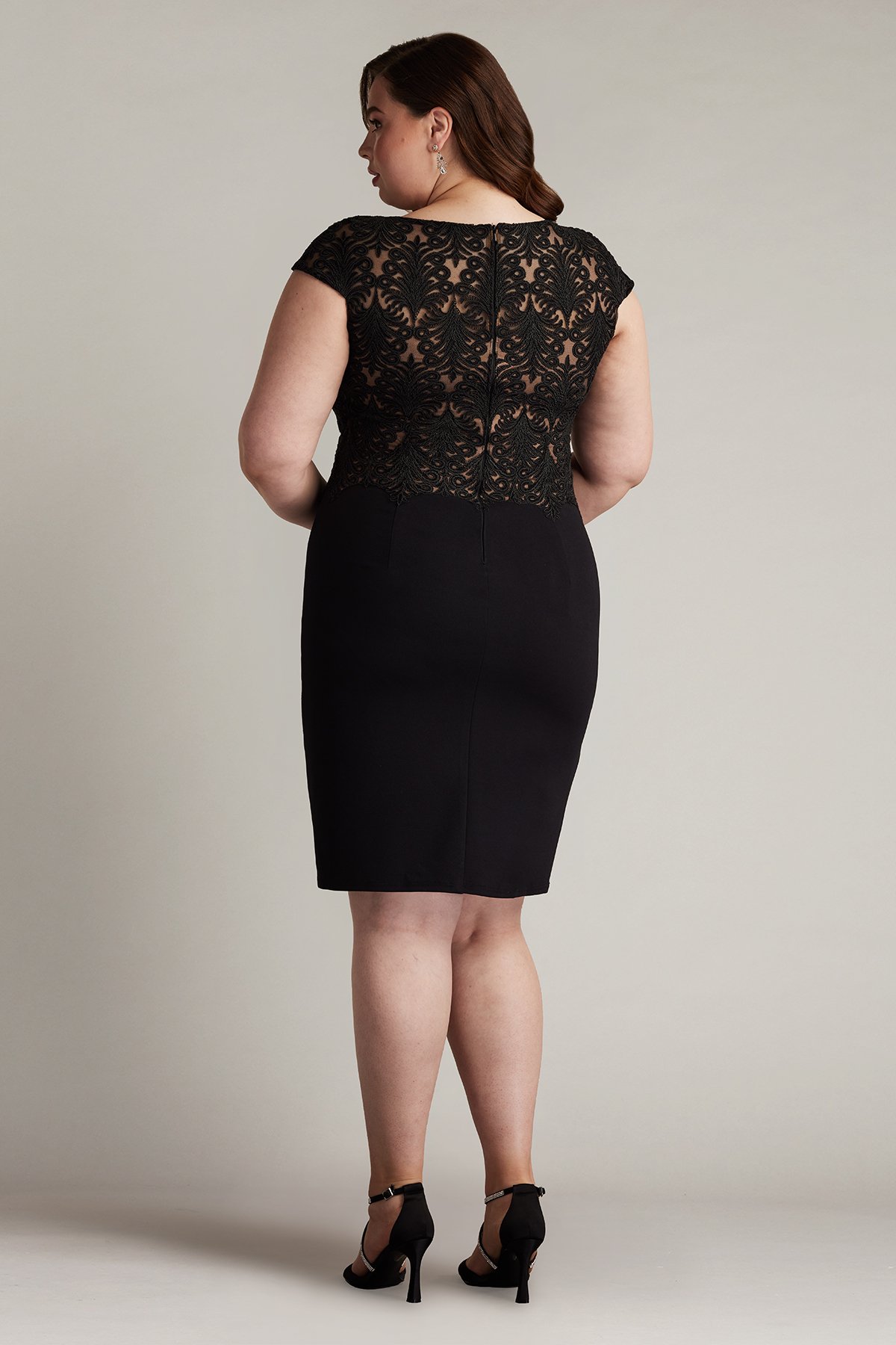 Beal Embroidered Tulle & Crepe Dress - PLUS SIZE