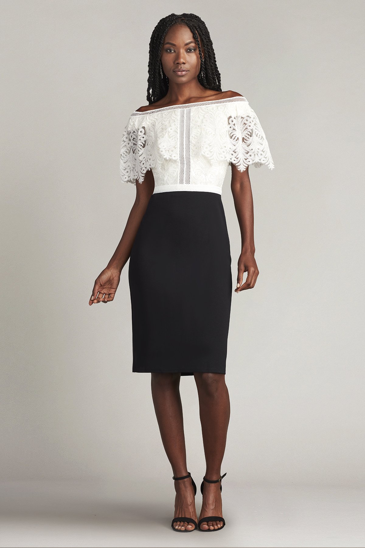 Anders Embroidered Flutter Overlay Dress