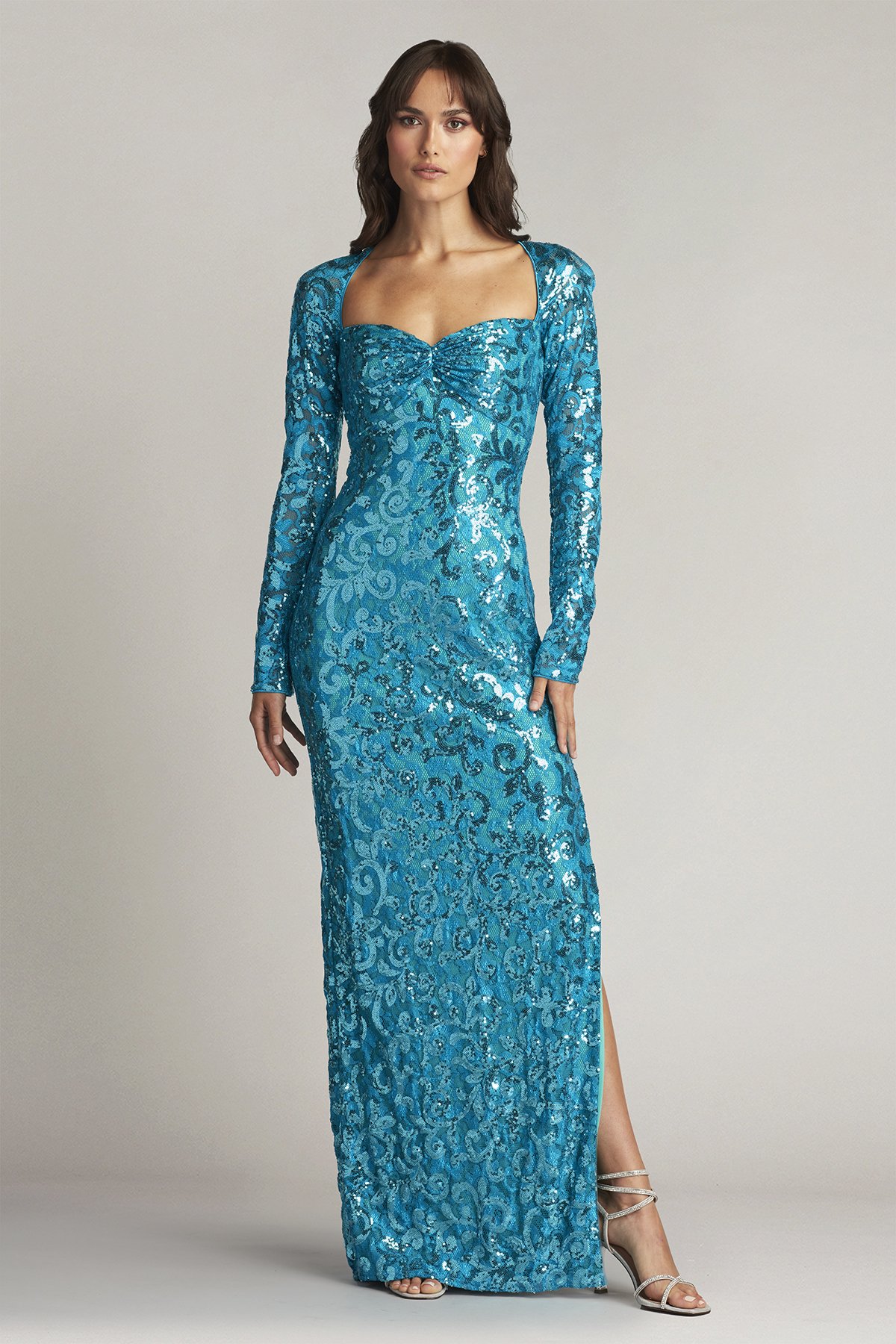 Kya Sequin Embroidered Gown