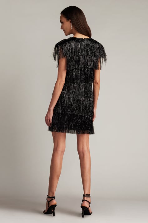 ★セール♪SHO BY TADASHI SHOJIスパンコールフリルミニドレス★ Birdie Sequin Fringe Mini Dress | SHO
