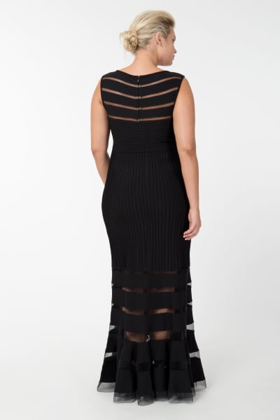 Pintuck Jersey Gown in Black