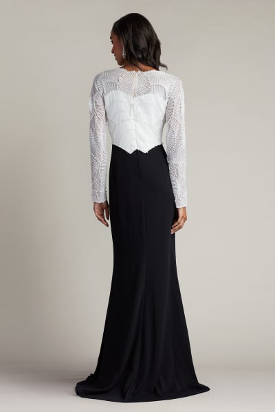 Destiny Long-Sleeve Embellished Gown