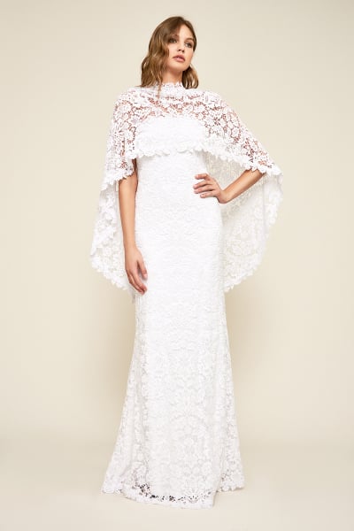 Raleigh Strapless Capelet Gown