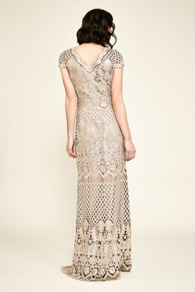 Faris Sequin Embroidered Gown
