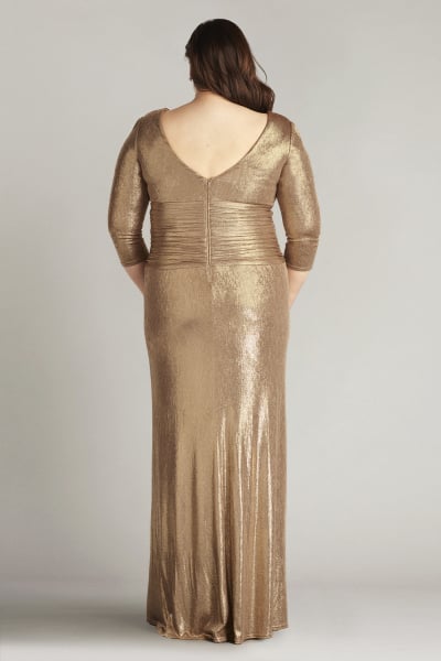 Ryah Metallic Twist Drape Gown - PLUS SIZE