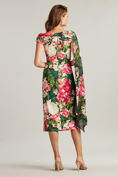 Wyeth Cape Sleeve Floral Print Dress