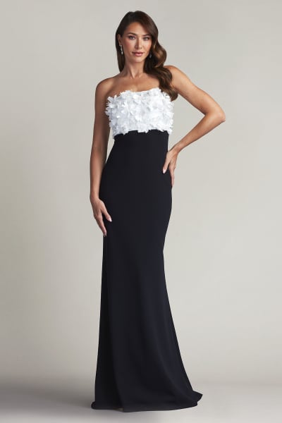 Black and top white formal dress