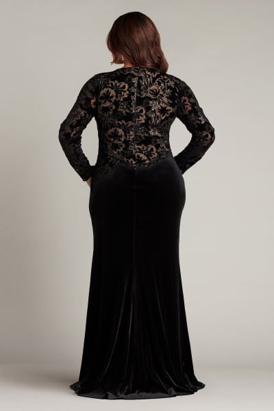 Gatlin Sequin Burnout Velvet Gown - PLUS SIZE