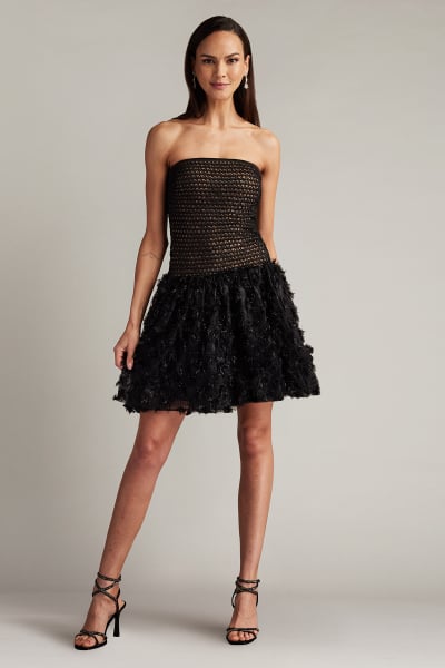 Lula Flower Embellished Mini Dress | Tadashi Shoji