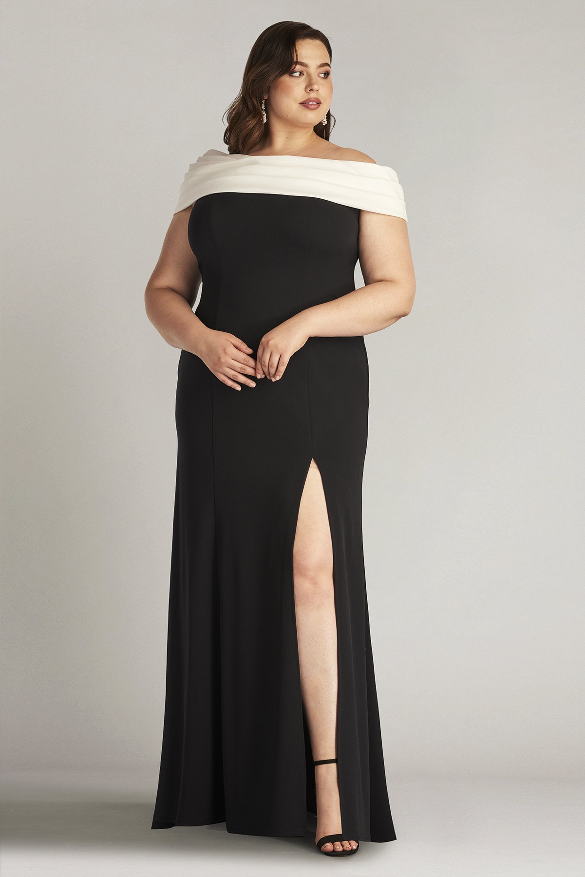 Dalton Two-Tone Off-Shoulder Gown- PLUS SIZE