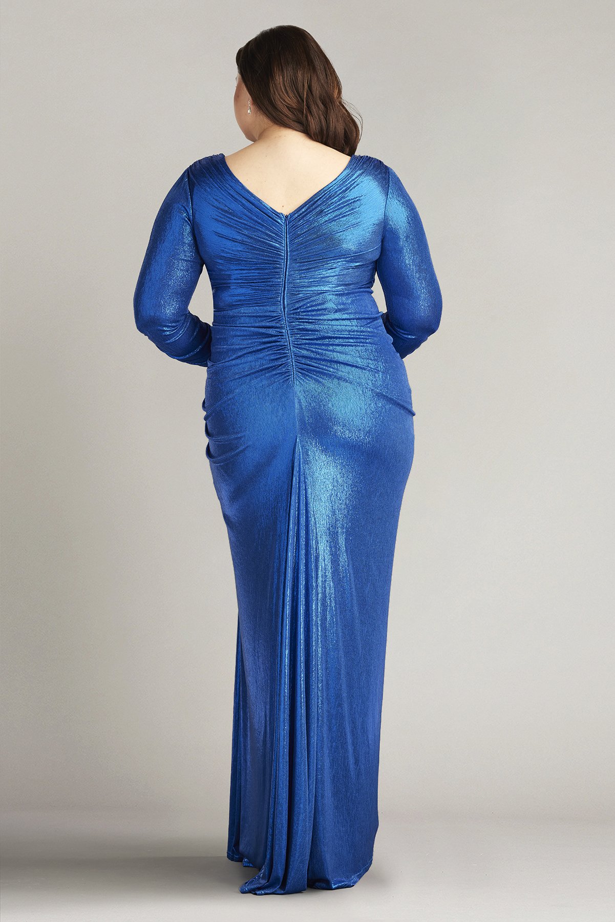 Voll Draped Metallic Jersey Gown - PLUS SIZE
