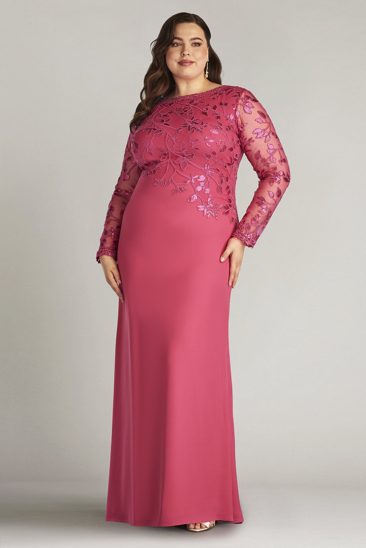 Bradwell Embroidered Crepe Gown - PLUS SIZE