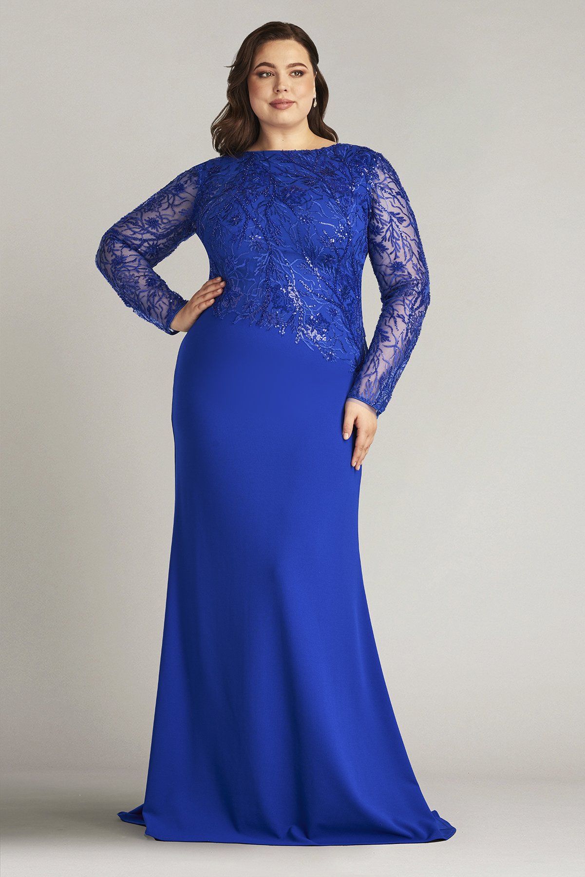 Ren Bead Embroidered Crepe Gown - PLUS SIZE