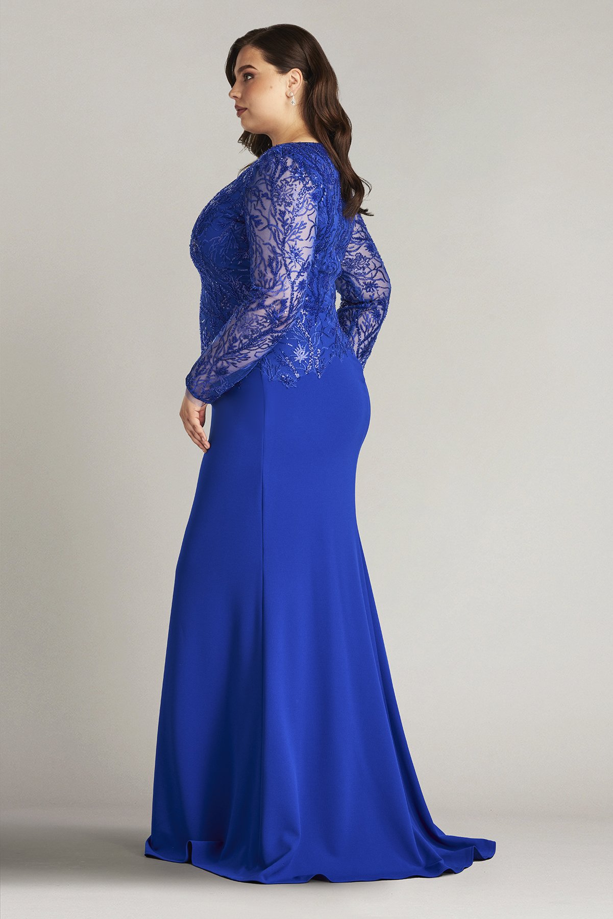 Ren Bead Embroidered Crepe Gown - PLUS SIZE