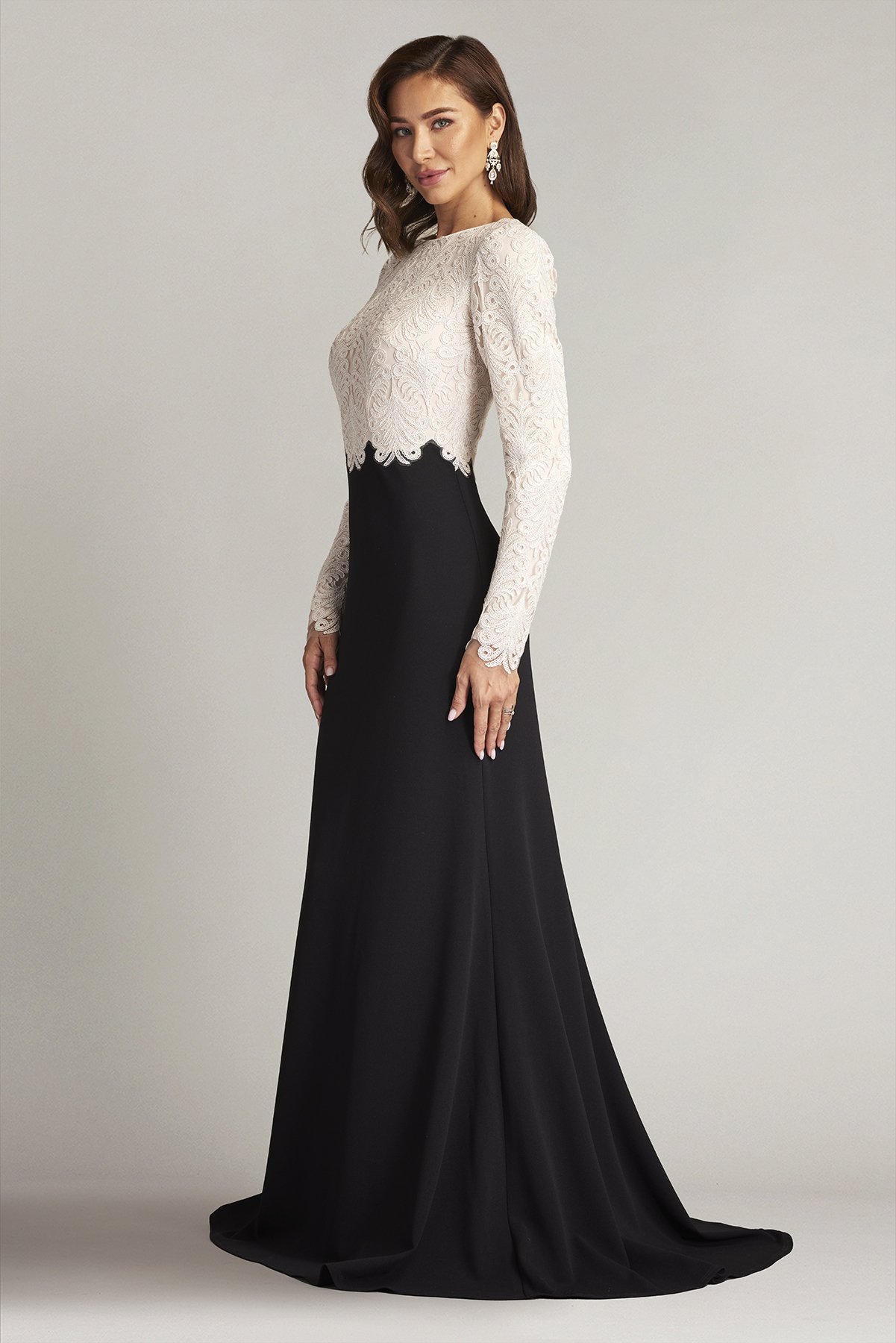 Baden Two-Tone Embroidered Tulle Gown