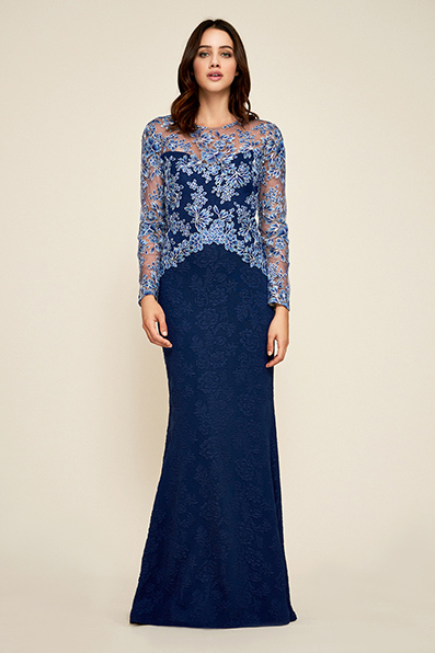 Kalinda Embroidered Jacquard Gown